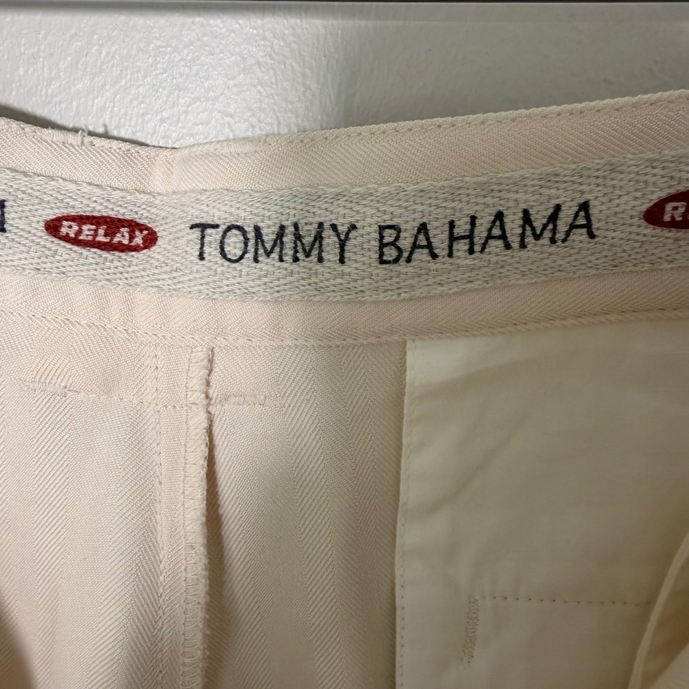 Tommy Bahama Silk Pleated Vintage Shorts (38) Khaki Beige Resort Golf Relax - Picture 11 of 14